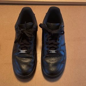 Nike Black Low Air Force 1s